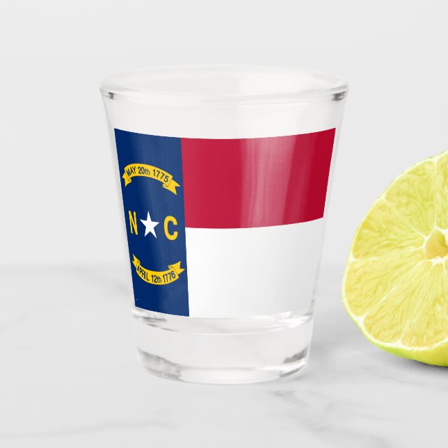 Verre A Shot Drapeau de la Caroline du Nord (Devant)