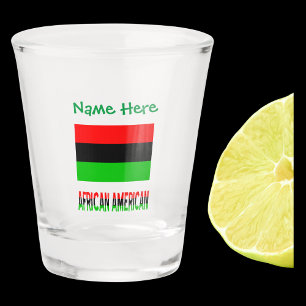Verre A Shot Drapeau de la Diaspora Afro-Américaine Vert Person