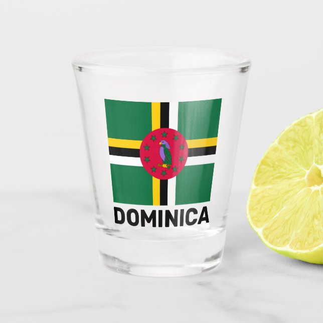 Verre A Shot Drapeau de la Dominique (Devant)