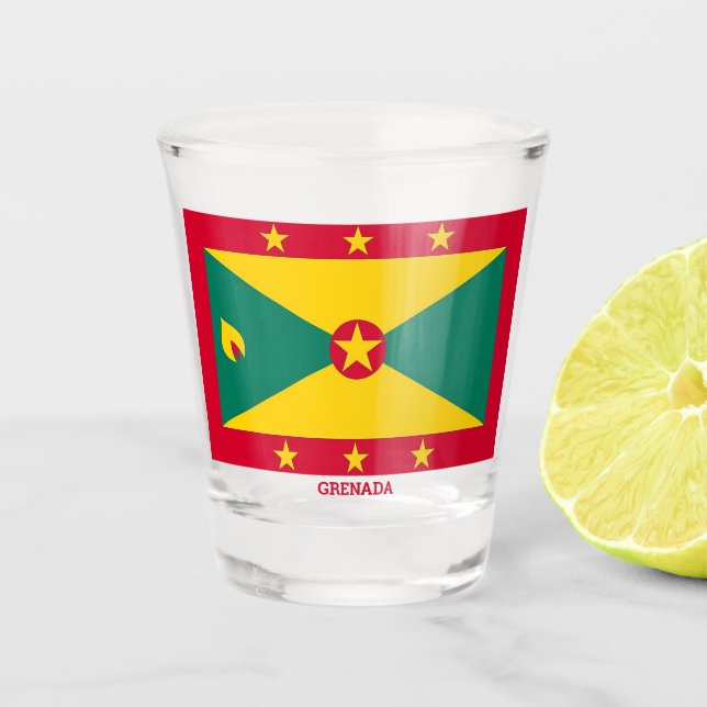 Verre A Shot Drapeau de la Grenade (Devant)