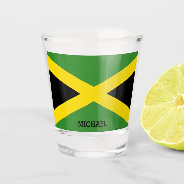 Verre A Shot Drapeau de la Jamaïque (Devant)