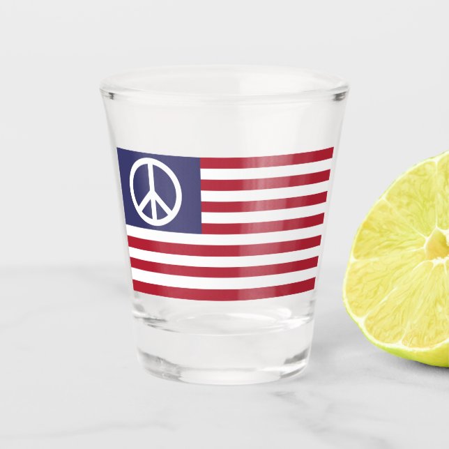 Verre A Shot Drapeau de la paix des États-Unis (Devant)