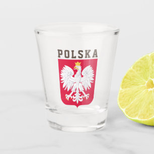 Verre A Shot Drapeau de la Pologne (avec armoiries)