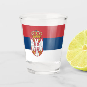 Verre A Shot Drapeau de la Serbie