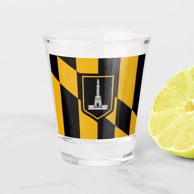 Verre A Shot Drapeau de la ville de Baltimore (Devant)