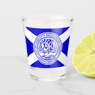 Verre A Shot Drapeau de la ville de Charlotte