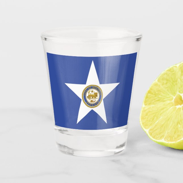 Verre A Shot Drapeau de la ville de Houston (Texas) (Devant)