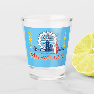 Verre A Shot Drapeau de la ville de Milwaukee