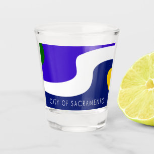 Verre A Shot Drapeau de la ville de Sacramento