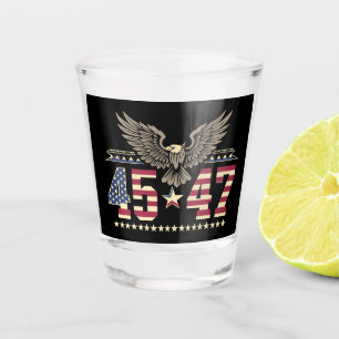 Verre A Shot Drapeau de l'aigle américain américain vintage Tru
