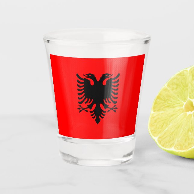 Verre A Shot Drapeau de l'Albanie (Devant)