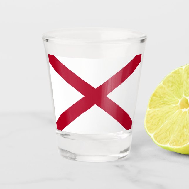 Verre A Shot Drapeau de l'état de l'Alabama (Devant)