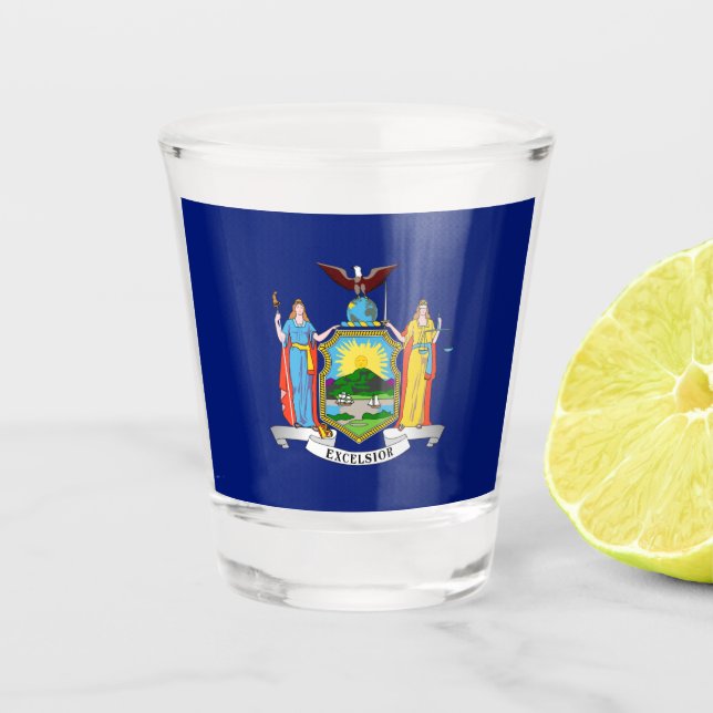 Verre A Shot Drapeau de l'État de New York  (Devant)