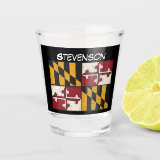 Verre A Shot Drapeau de l'État du Maryland 