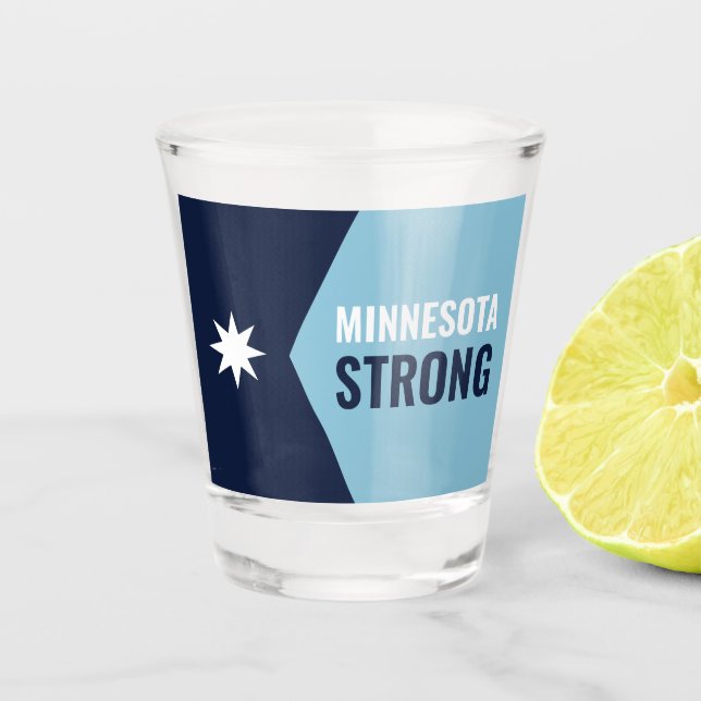 Verre A Shot Drapeau de l'État rebelle du Minnesota (Devant)