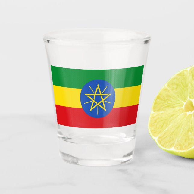 Verre A Shot Drapeau de l'Éthiopie (Devant)