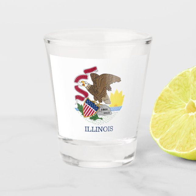 Verre A Shot Drapeau de l'Illinois (Devant)