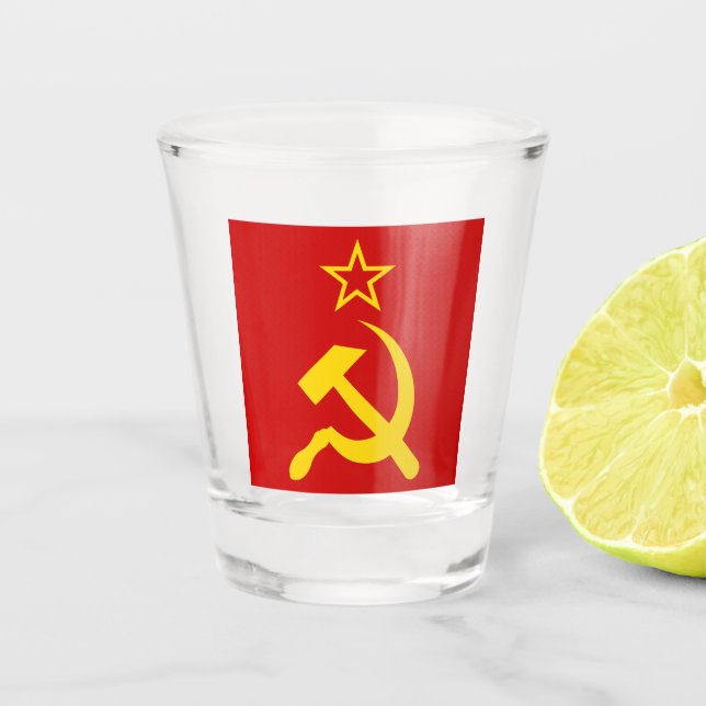 Verre A Shot Drapeau de l'URSS - Drapeau de l'Union soviétique (Devant)