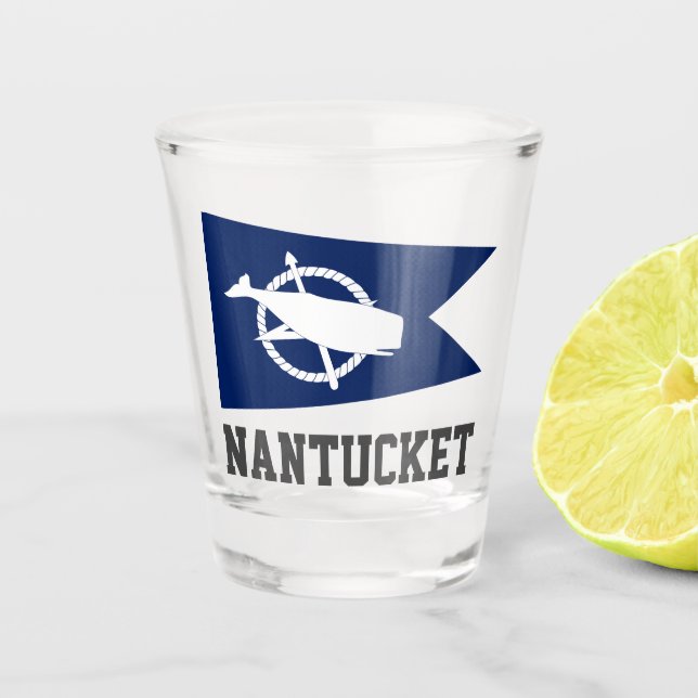 Verre A Shot Drapeau de Nantucket, Massachusetts (Devant)