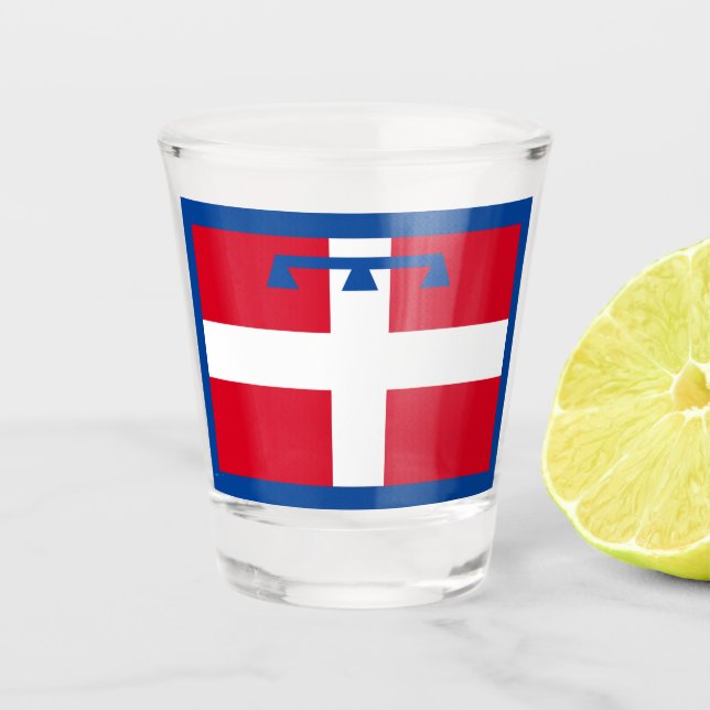 Verre A Shot Drapeau de Piemonte (Italie) (Devant)