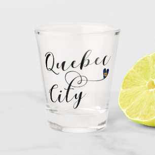 Verre A Shot Drapeau De Québec En Coeur