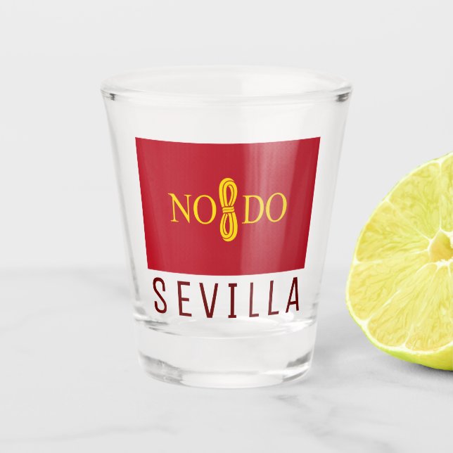 Verre A Shot Drapeau de Séville, Espagne (Devant)
