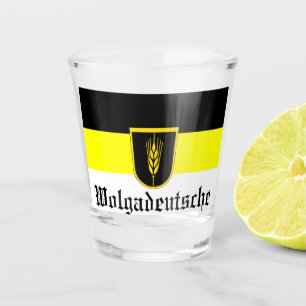 Verre A Shot Drapeau de Wolgadeutsche (version noir/jaune/blanc