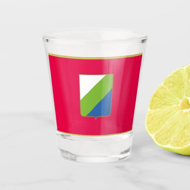 Verre A Shot Drapeau des Abruzzes (Italie) (Devant)