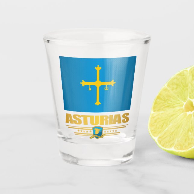 Verre A Shot Drapeau des Asturies (Devant)