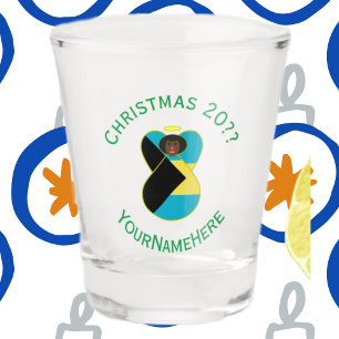 Verre A Shot Drapeau des Bahamas Dark Angel Noël Personnalisé