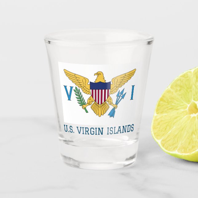 Verre A Shot Drapeau des îles Vierges américaines (Devant)