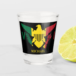 Verre A Shot Drapeau des îles Vierges américaines   Rouge jau