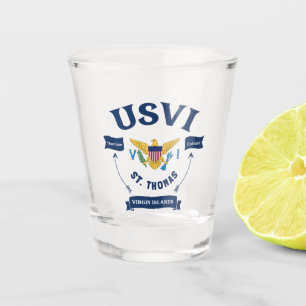Verre A Shot Drapeau des îles Vierges américaines St. Thomas 