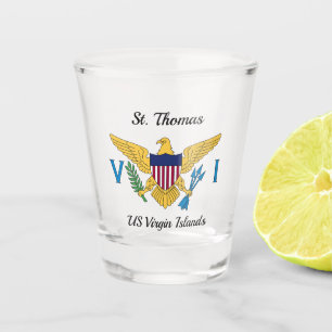 Verre A Shot Drapeau des îles Vierges américaines St. Thomas US