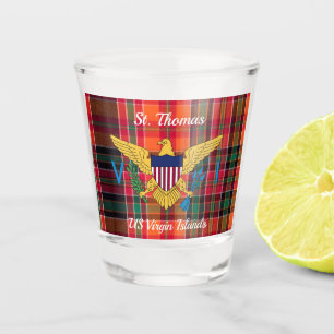 Verre A Shot Drapeau des îles Vierges américaines St Thomas USV