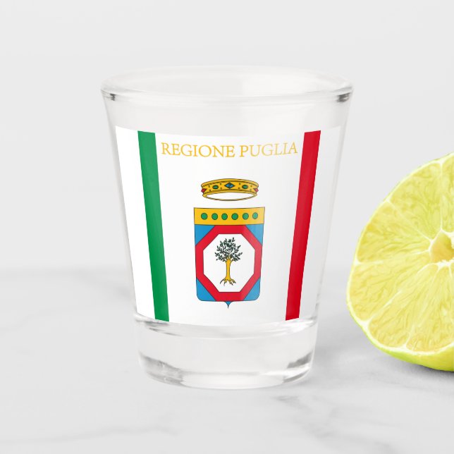 Verre A Shot Drapeau des Pouilles (Italie) (Devant)