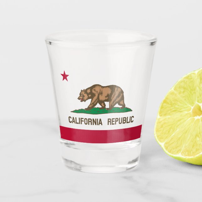 Verre A Shot Drapeau d'État de Californie (Devant)