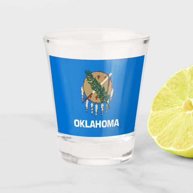 Verre A Shot Drapeau d'État de l'Oklahoma (Devant)