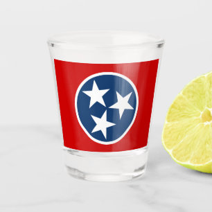 Verre A Shot Drapeau d'état du Tennessee Bleu Blancs étoiles