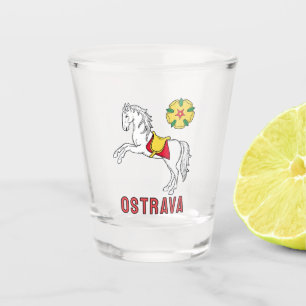 Verre A Shot Drapeau d'Ostrava, République tchèque