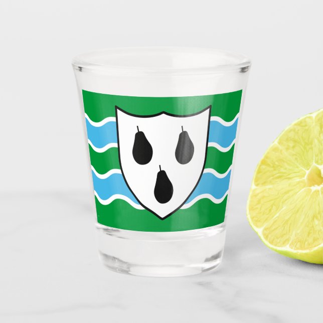 Verre A Shot Drapeau du comté de Worcestershire (Devant)
