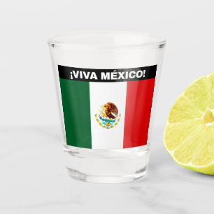 Verre A Shot Drapeau du Mexique Image en blanc VIVA MÉXICO
