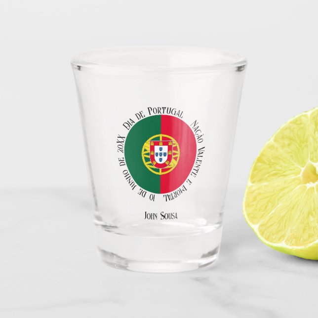 Verre A Shot Drapeau du Portugal pour jour férié au Portugal (Devant)