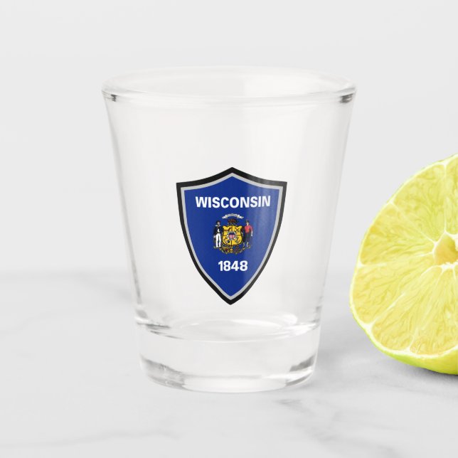 Verre A Shot Drapeau du Wisconsin (Devant)