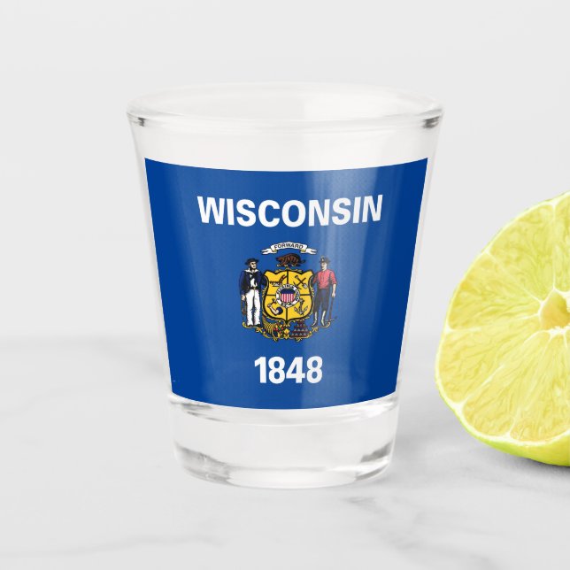 Verre A Shot Drapeau du Wisconsin (Devant)