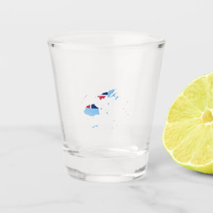 Verre A Shot Drapeau et carte de Fidji