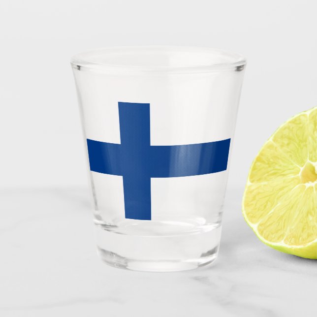 Verre A Shot Drapeau finlandais (Finlande) (Devant)