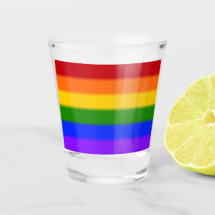 Verre A Shot Drapeau Gay pride arc-en-ciel de paille