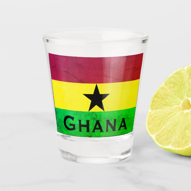 Verre A Shot Drapeau Ghana (Afrique de l'Ouest) (Devant)