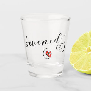 Verre A Shot Drapeau glacé en coeur, Vannes, Breton, Bretagne